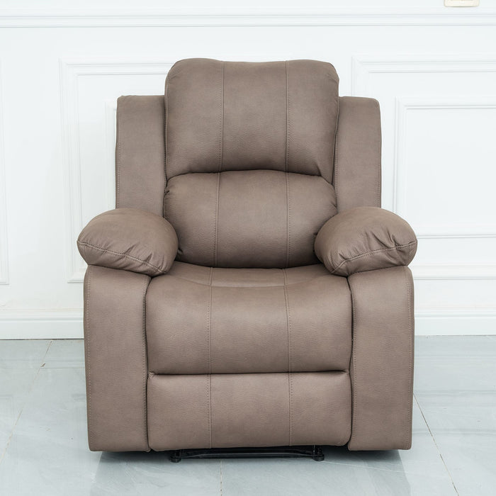 Boston Leather Look Fabric Manual Recliner Truffle