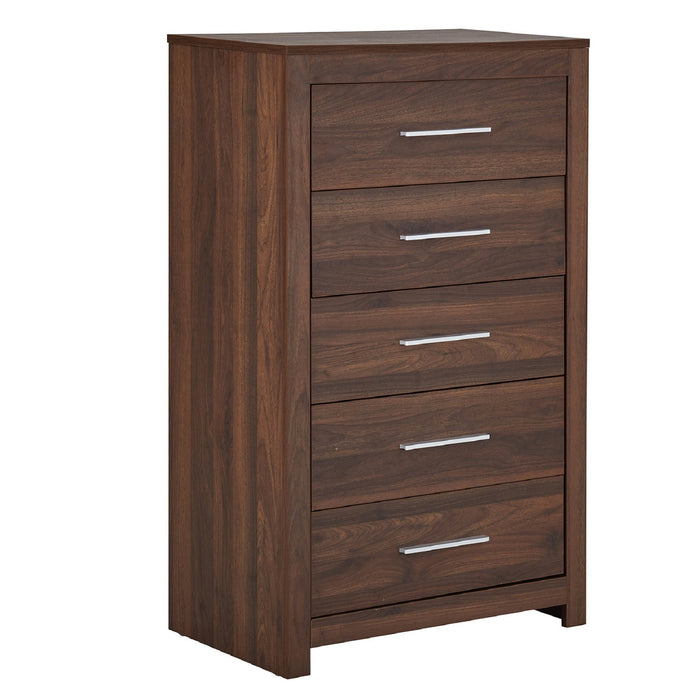 Jason 5 Drawer Tallboy - Walnut