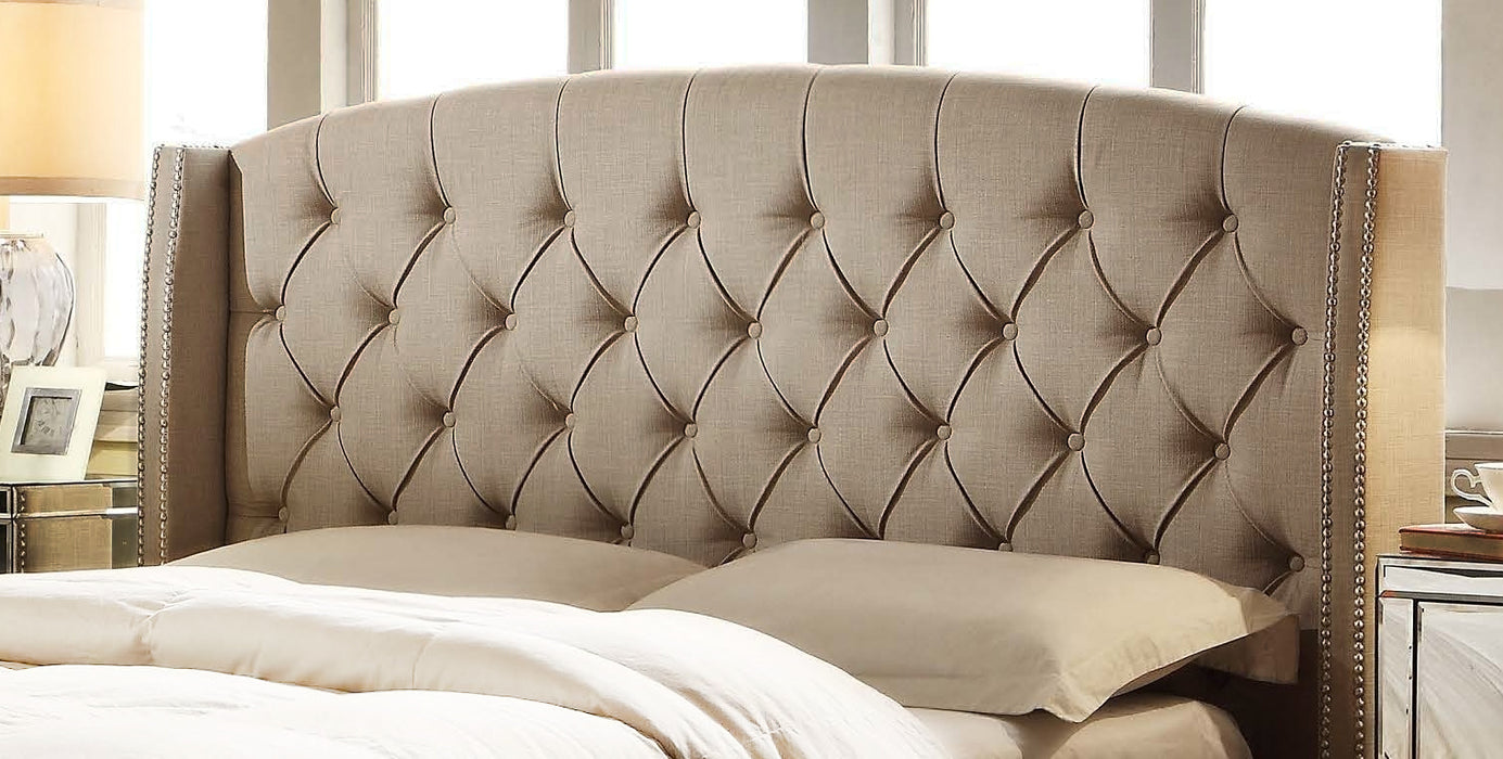 Hampton King Upholstered head Board, Beige