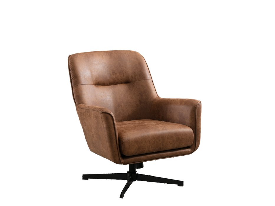 Cebu Swivel PU Leather Chair Tan