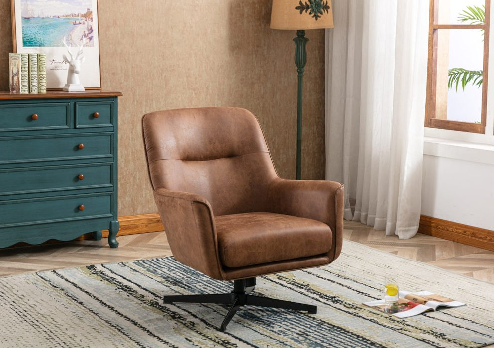 Cebu Swivel PU Leather Chair Tan