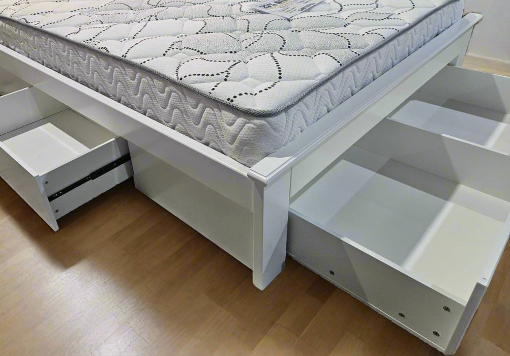 Davince Bed with Storage, White