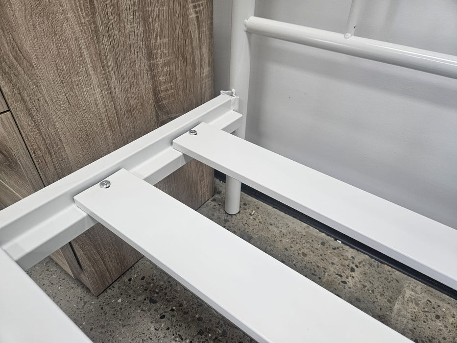 White Bianca Metal Platform Bed - Options: Size
