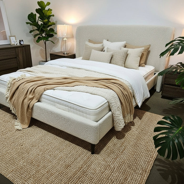 Cream Brittany Boucle Upholstered Bed Frame
