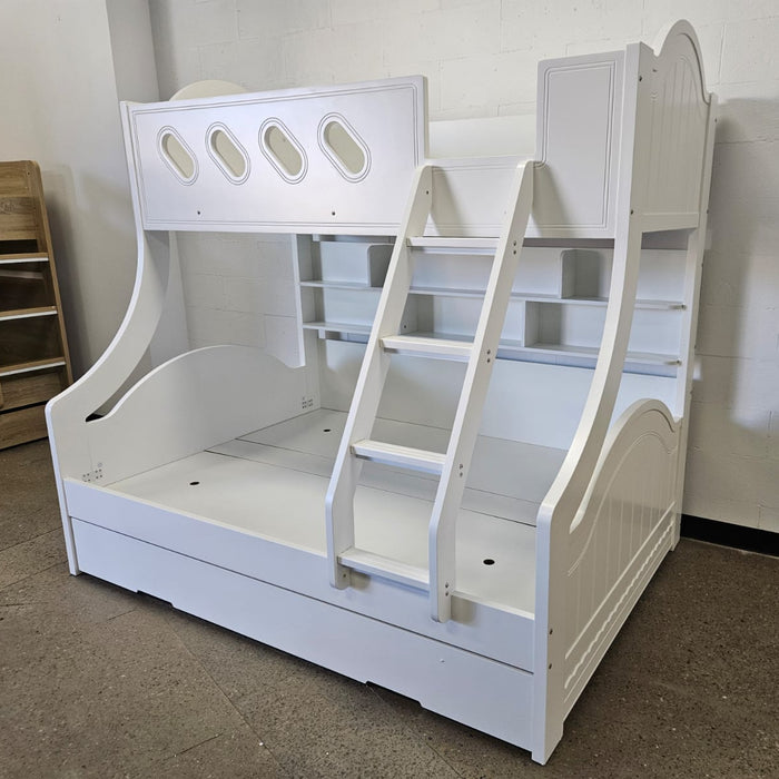 Carla White Single Over Double Timber Bunk Bed
