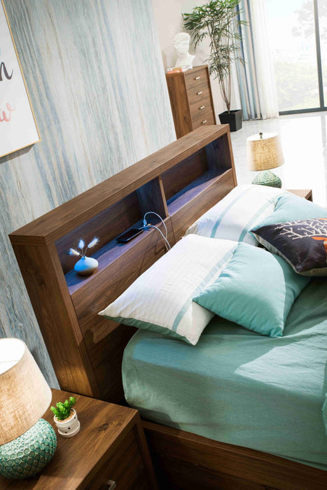London Timber Bed Frame - Rustic Brown