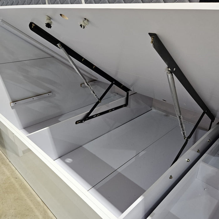 White Nevada King Single Gas Lift Bed