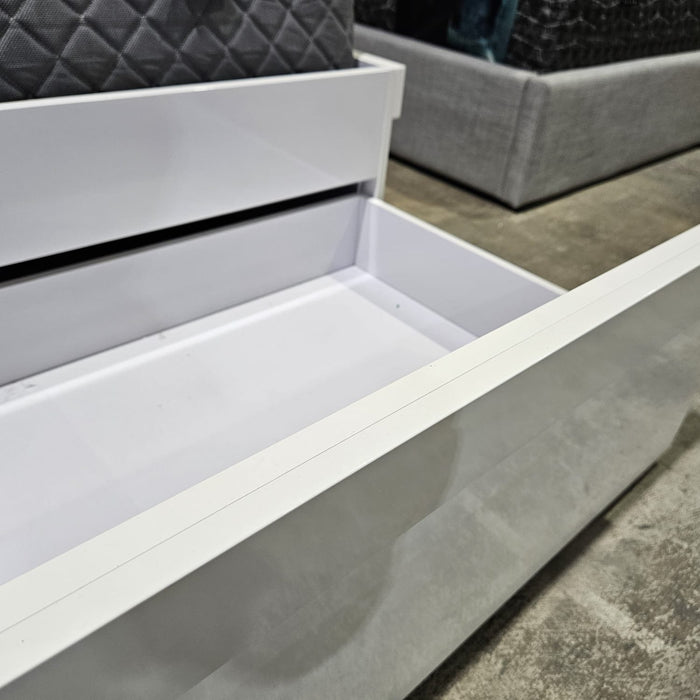 White Nevada King Single Gas Lift Bed
