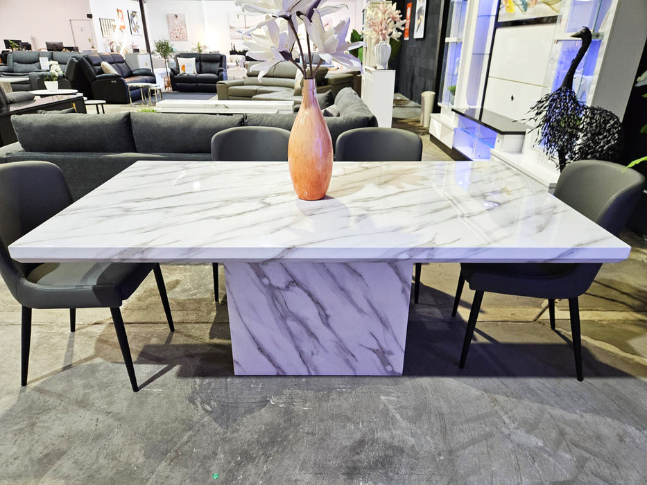Ashton 1.8m Marble Dining Table - Light Grey