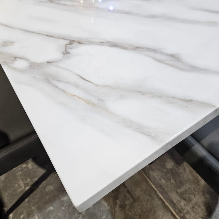 Ashton 1.8m Marble Dining Table - Light Grey