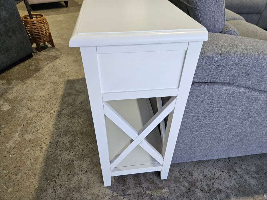 Hampton 1.76m Console Entryway Table - White