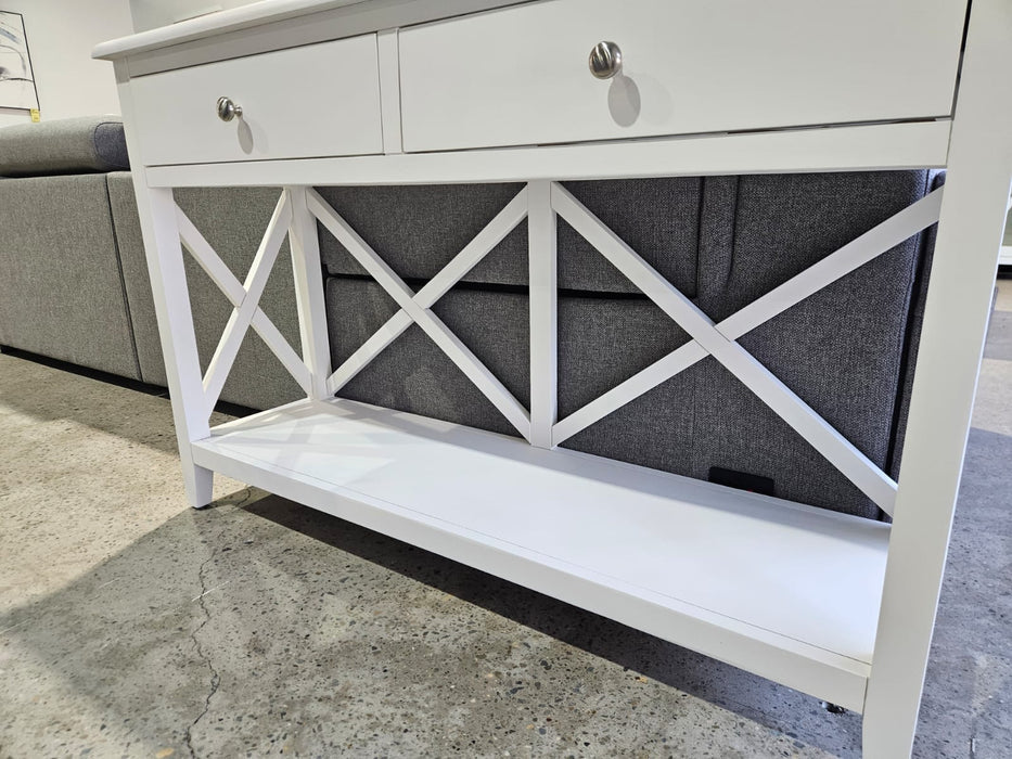 Hampton 1.2m Console Entryway Table - White