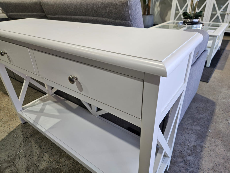 Hampton 1.2m Console Entryway Table - White