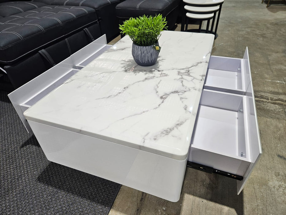 Madrid 1.3m Marble Coffee Table - White