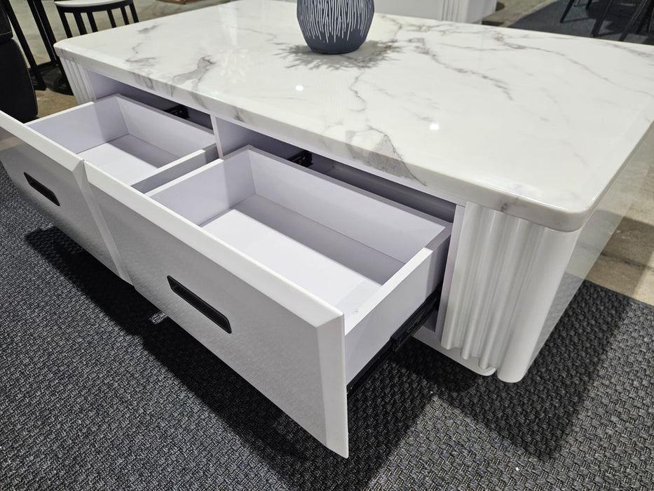 Madrid 1.3m Marble Coffee Table - White