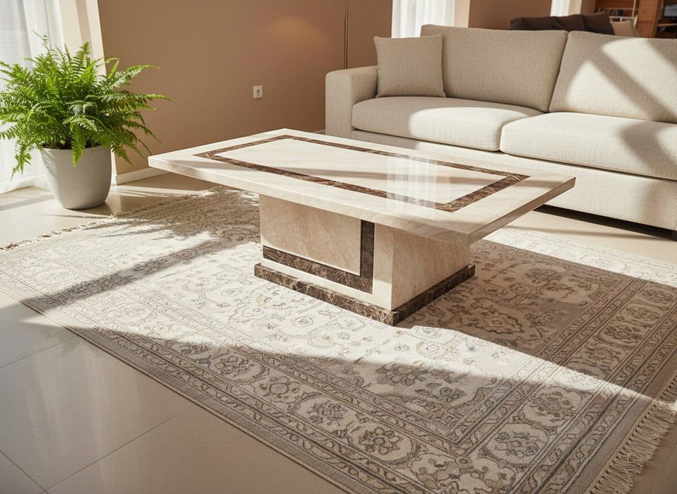 Dalton 1.2m Marble Coffee Table - Beige