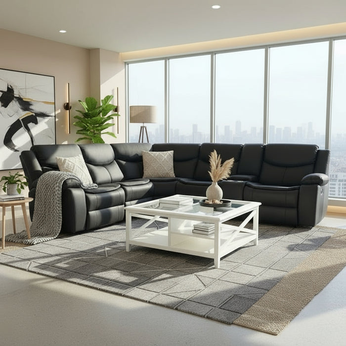 Ontario Fabric Corner Power End Recliner Lounge