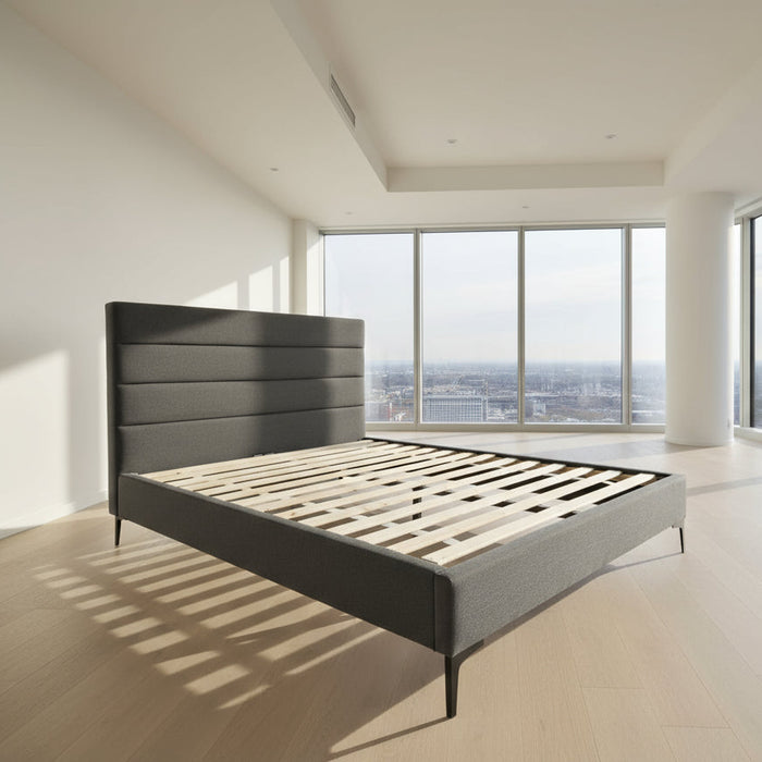 Duke Upholstered Bed - Grey