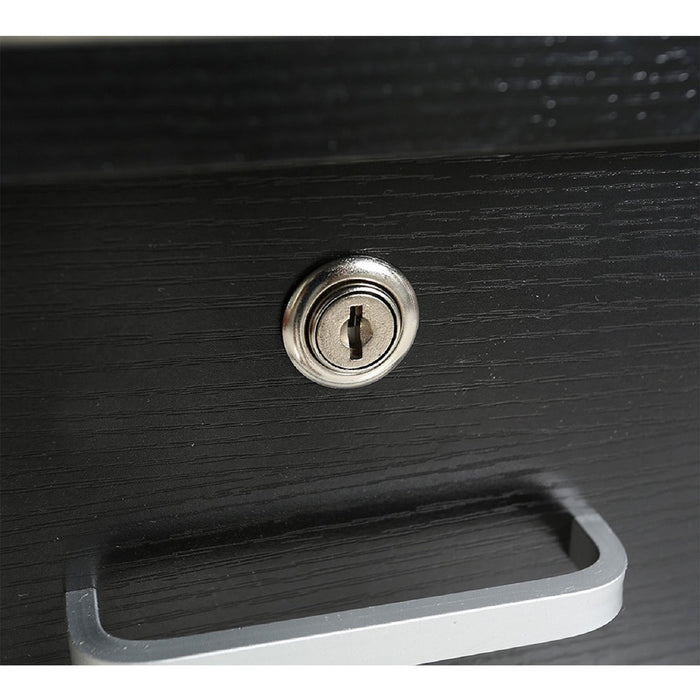 Vina Black 3 Drawer Study Desk 120cm