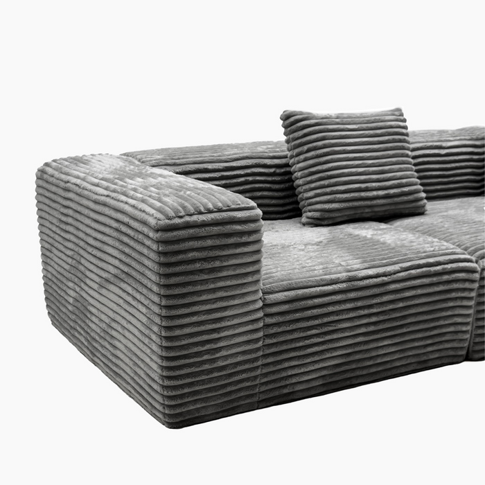 Maris 3 Seater Right Chaise Sofa - Grey