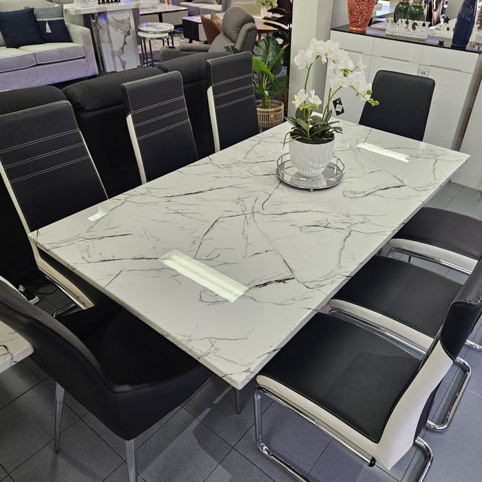 White Santorini Marble Dining Table