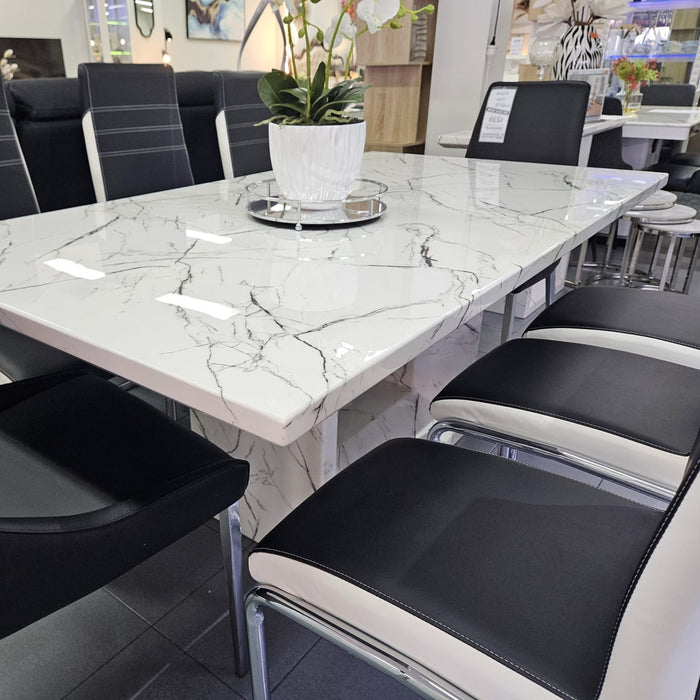 Jara 1.8m Marble Dining Table - White