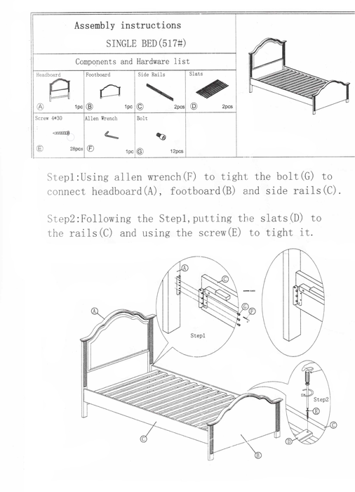 Sonia White Timber Bed Frame - Options: Size