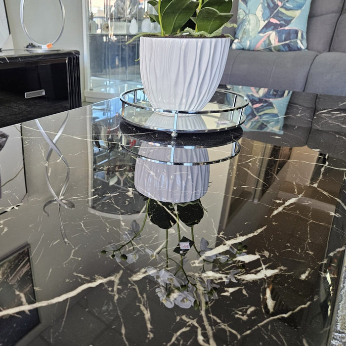 Madrid 1.3m Marble Coffee Table - Black