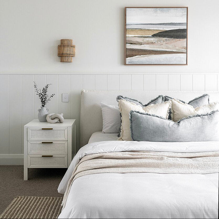 Santorini 3 Drawer Bedside White