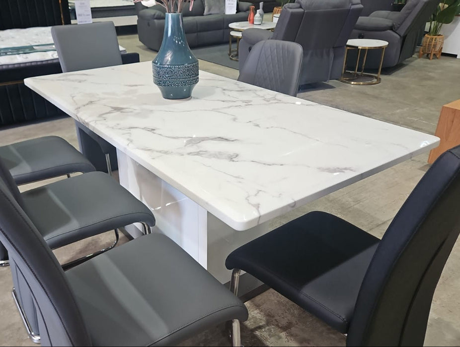 Madrid 1.8m Marble Dining Table - White