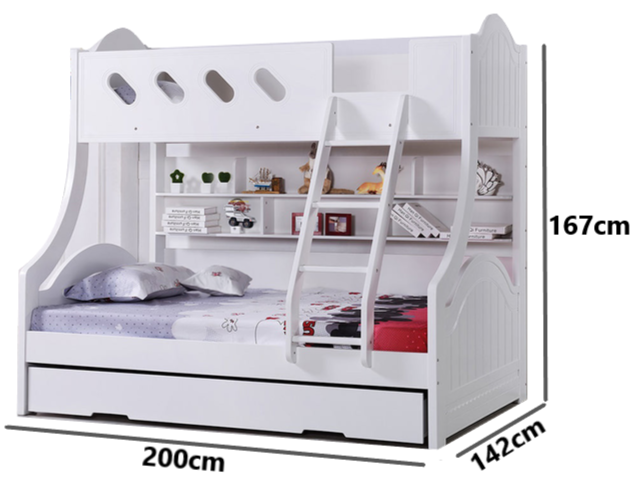 Carla White Single Over Double Timber Bunk Bed