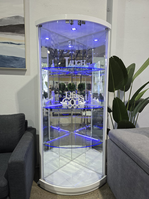 Paris White Corner Display Cabinet