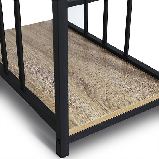 Industrial Style Computer Desk Oak