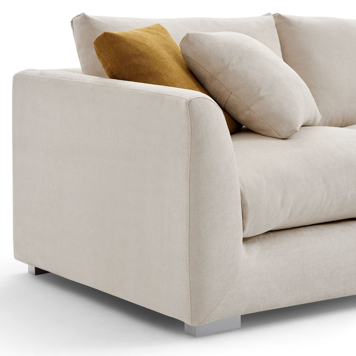Havana 3 Seater Fabric Sofa with Chaise Beige