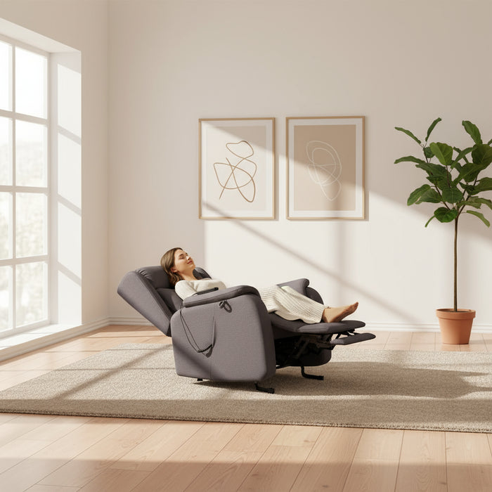 Hobart Electric Lift Up Recliner Armchair with Remote Control Black Ash