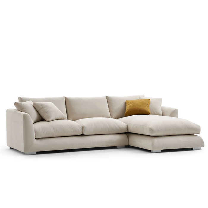 Havana 3 Seater Fabric Sofa with Chaise Beige