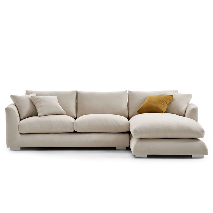 Havana 3 Seater Fabric Sofa with Chaise Beige