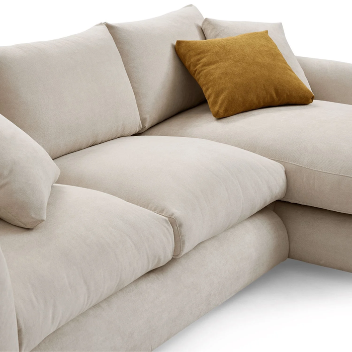 Havana 3 Seater Fabric Sofa with Chaise Beige