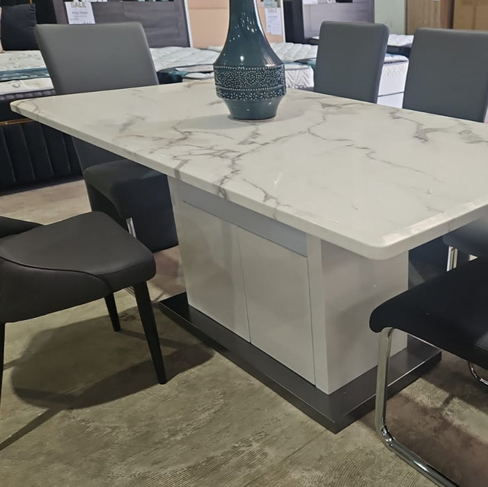 Madrid 1.8m Marble Dining Table - White