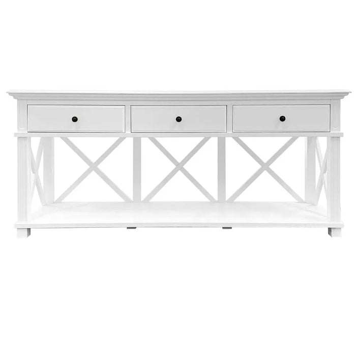Sorrento White Hampton 3 Drawers Console Table