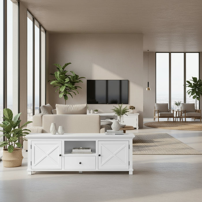 Sorento White Tv Entertainment Unit, 1700mm