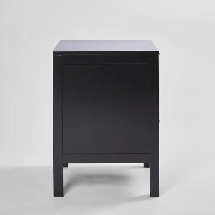 Santorini 3 Drawer Bedside Black