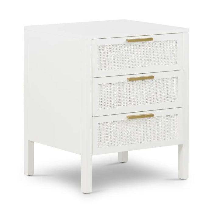 Santorini 3 Drawer Bedside White
