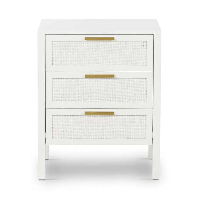 Santorini 3 Drawer Bedside White
