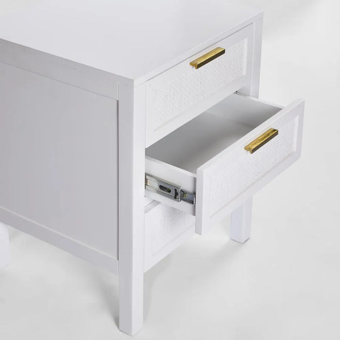 Santorini 3 Drawer Bedside White