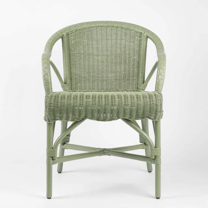 Belle Rattan Armchair Green