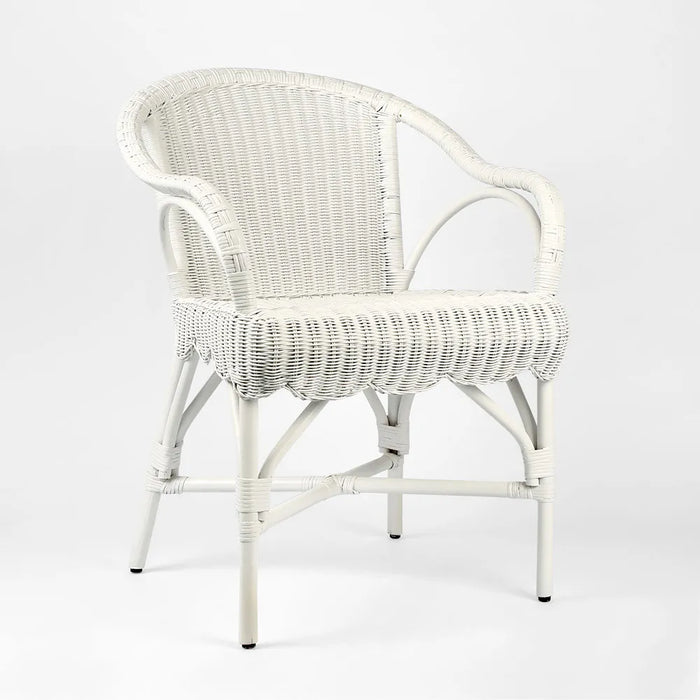 Belle Rattan Armchair White