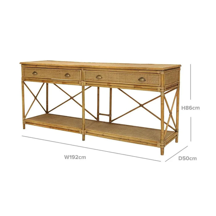 Cayman 1.9m Rattan Hamptons Console