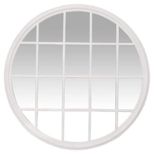 Hamptons White Round Mirror - 120cm x 120cm