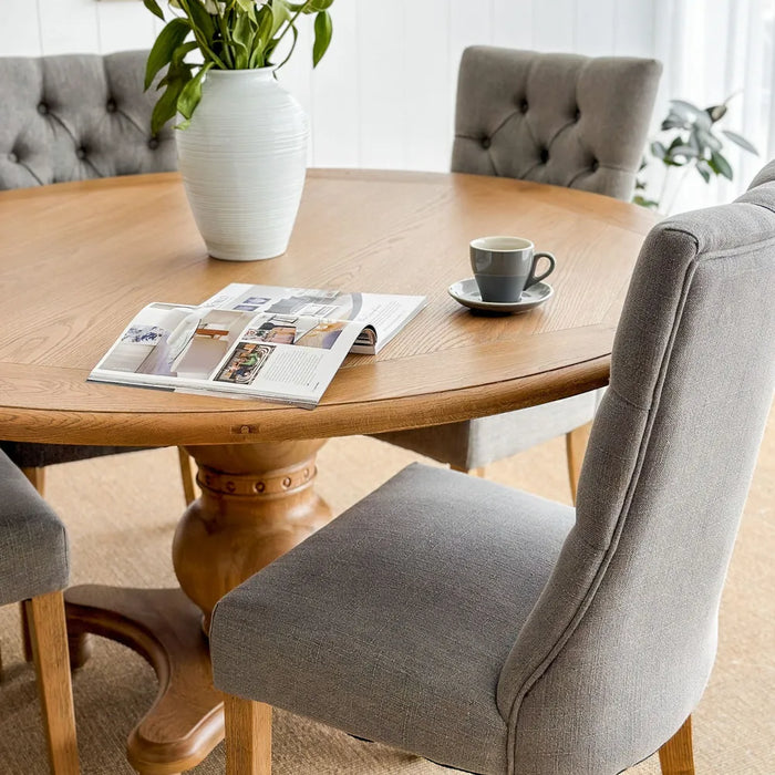 Victoria Oakwood Timber Round Dining Table 150cm
